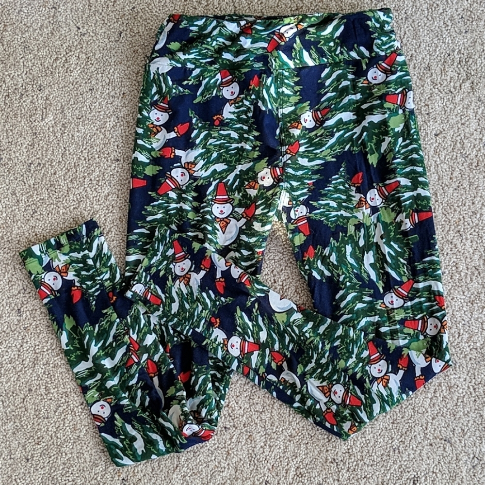 Lularoe one size snowman Christmas leggjngs